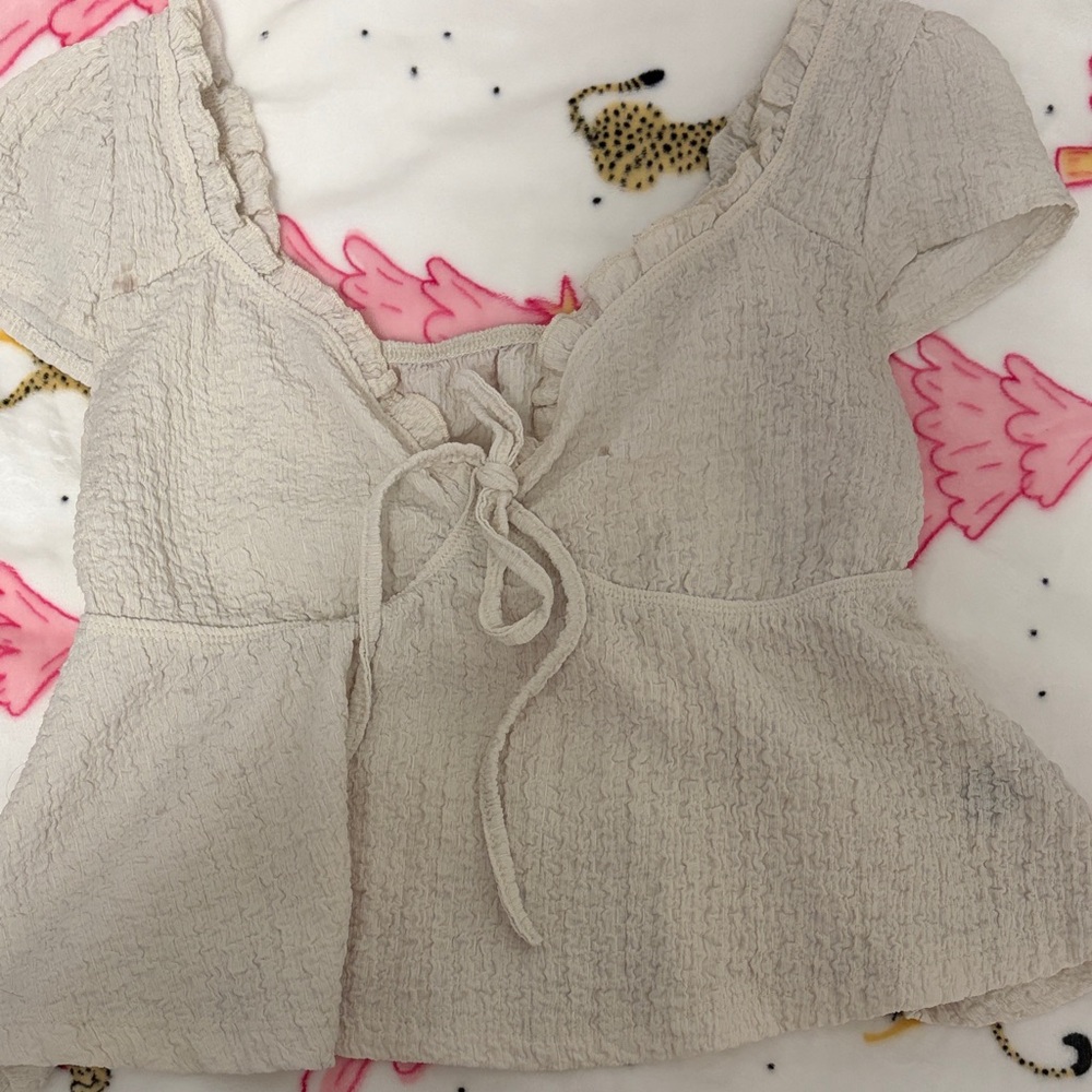 SHEIN Cream Textured Blouse